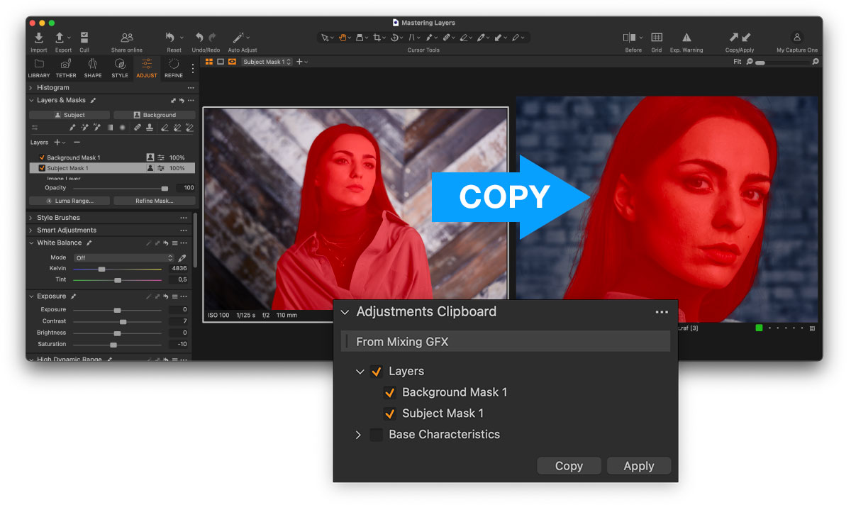 Capture One Copy AI Mask Apply Batch Edit Multiple Images RAW