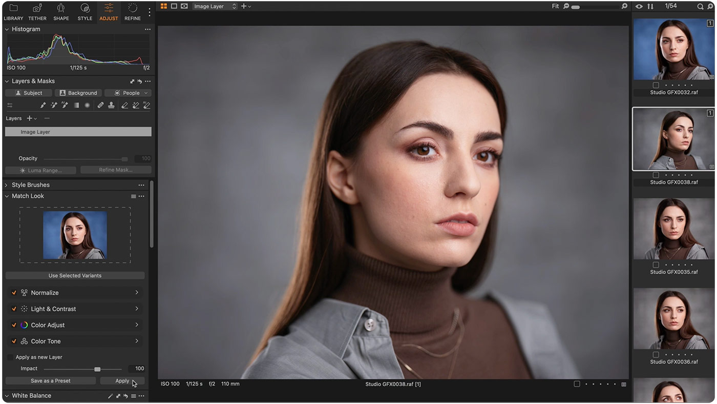 Capture One Match Look Portrait