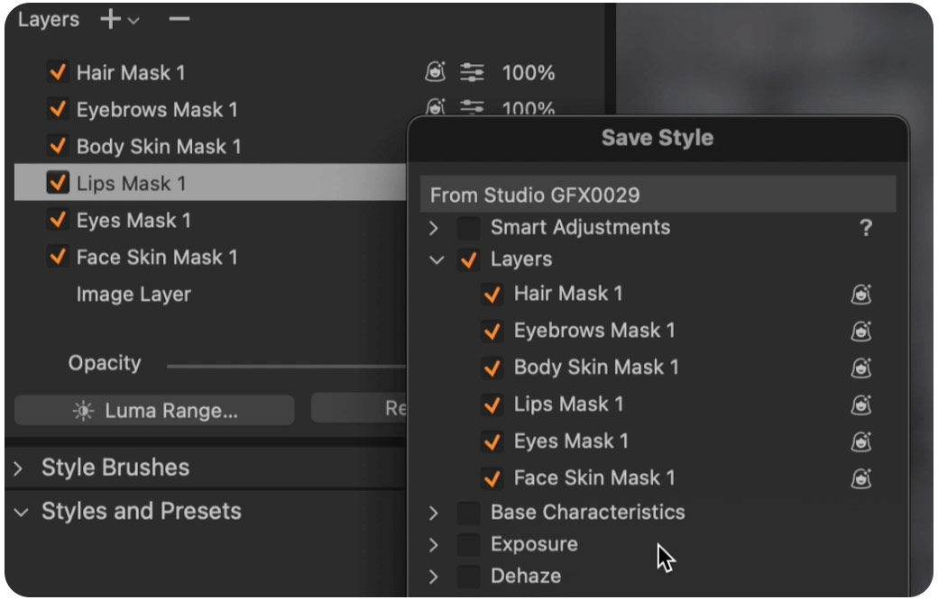 Capture One Portrait Masks Layers