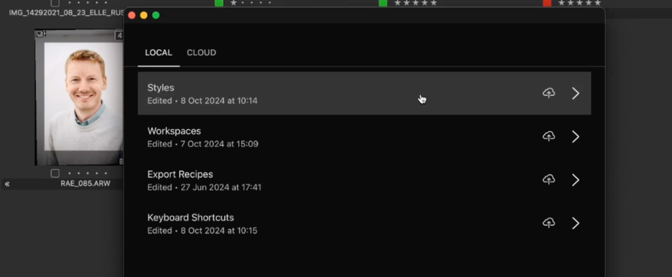 Capture One Cloud Sync Styles, Workspaces, Shortcuts, Export Recipes